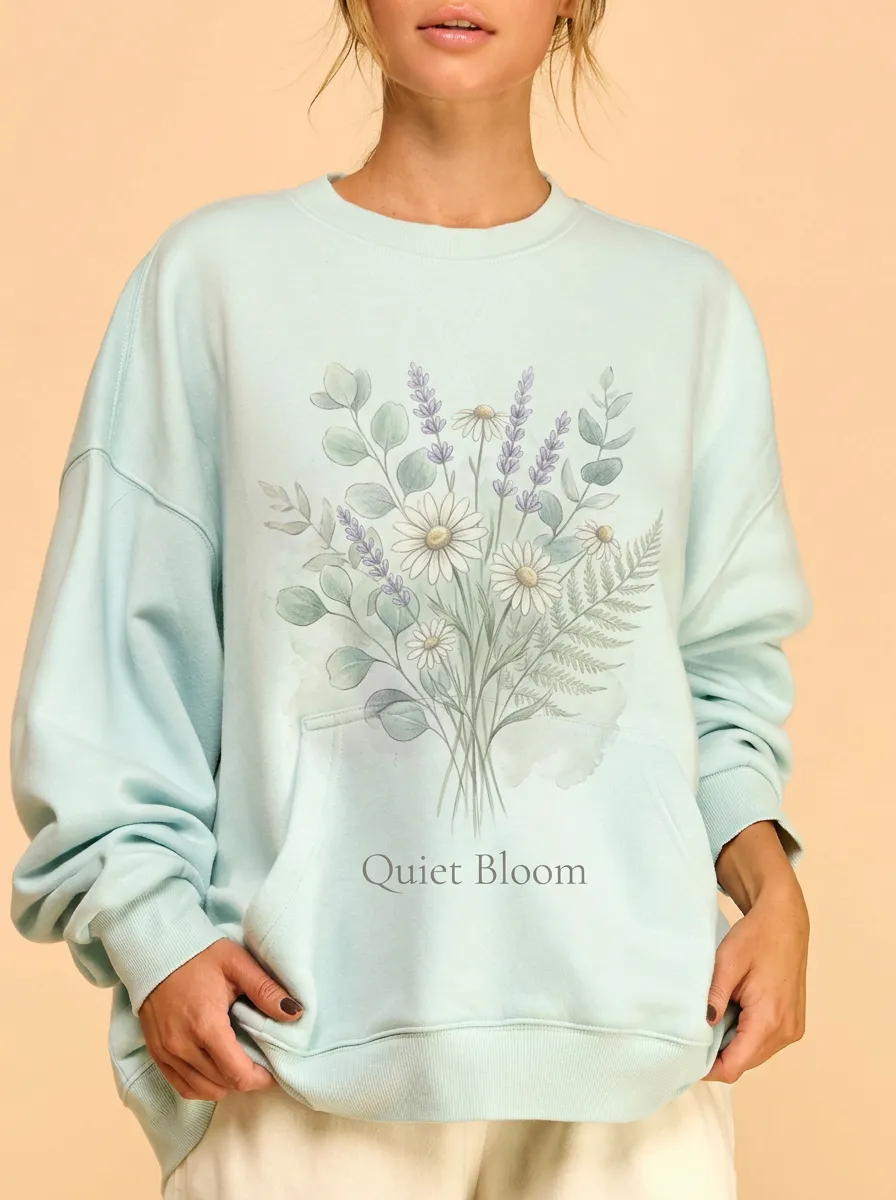 Women's Floral Nature Lover Quiet Bloom Printed Sweatshirt