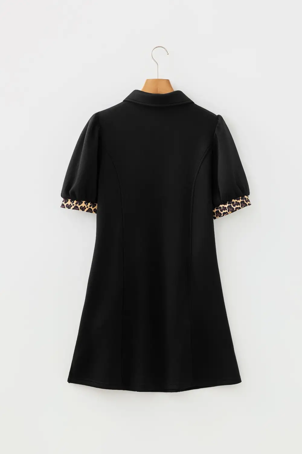 Finish Animal Print Patchwork Zip Front Mini Dress