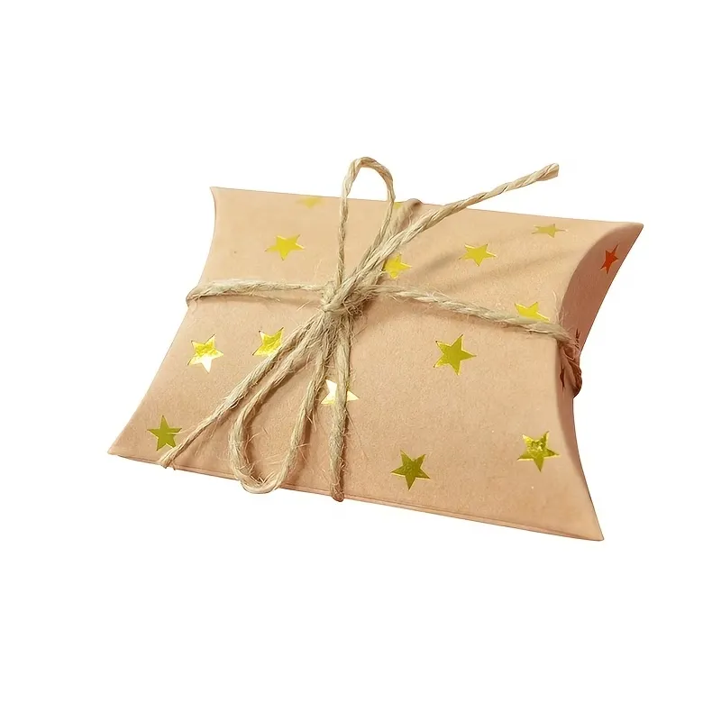 15 Pcs Rustic Kraft Pillow Boxes