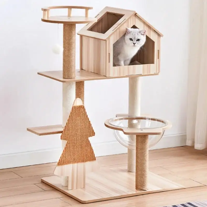 Wooden Easy-To-Install Cat Climbing Frame