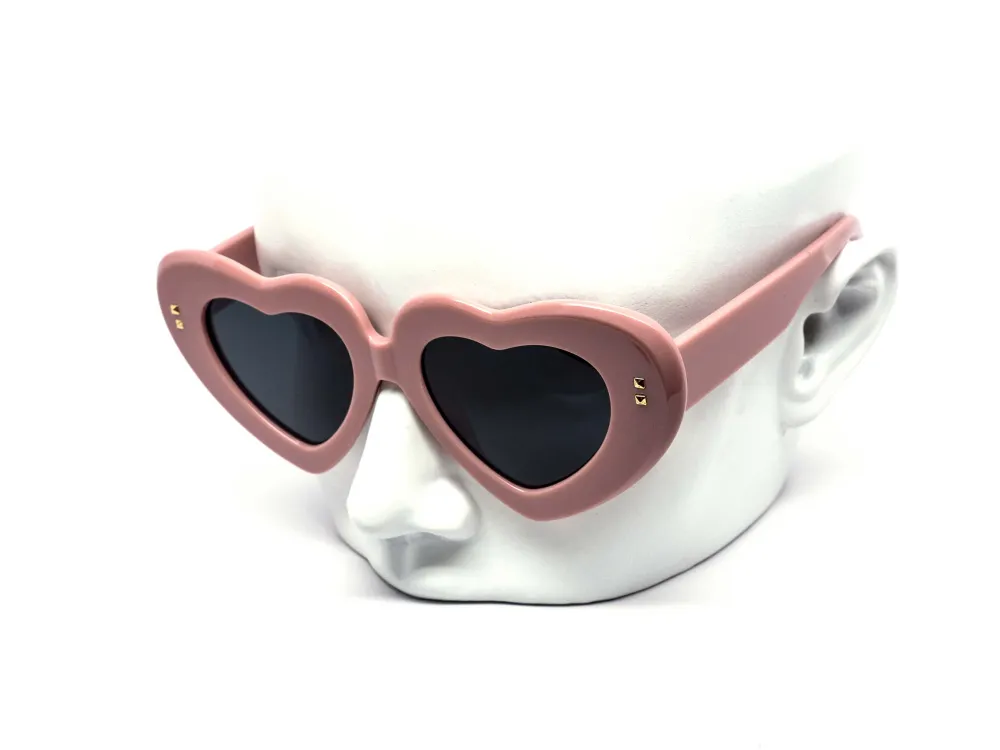 Twelve-Piece Pastel Chunky Heart Dark Lens Sunglasses