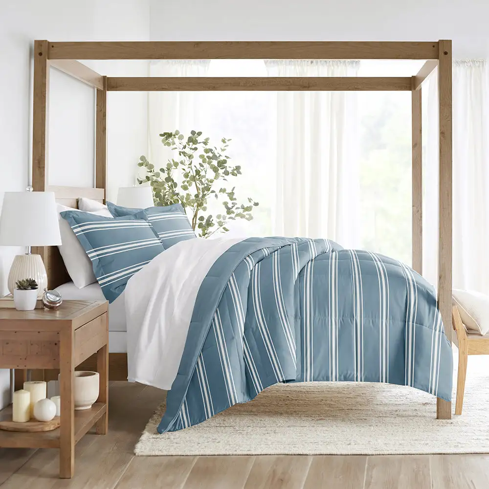 Soft Stripe Reversible Down Alternative Comforter Set