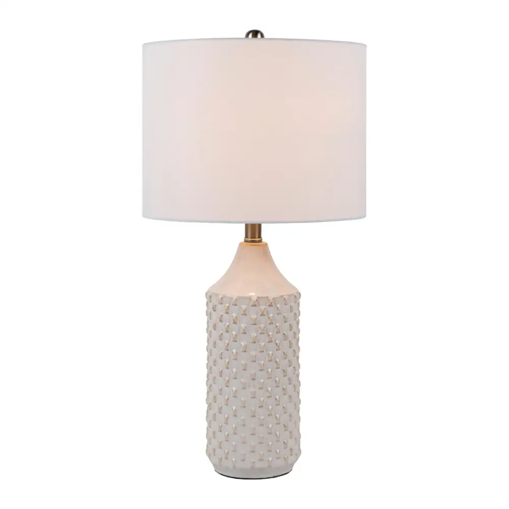 Architectural Ceramic Linen Table Lamp