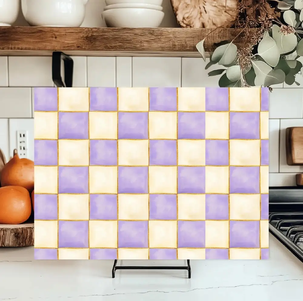 Checkered Glass Cutting Board