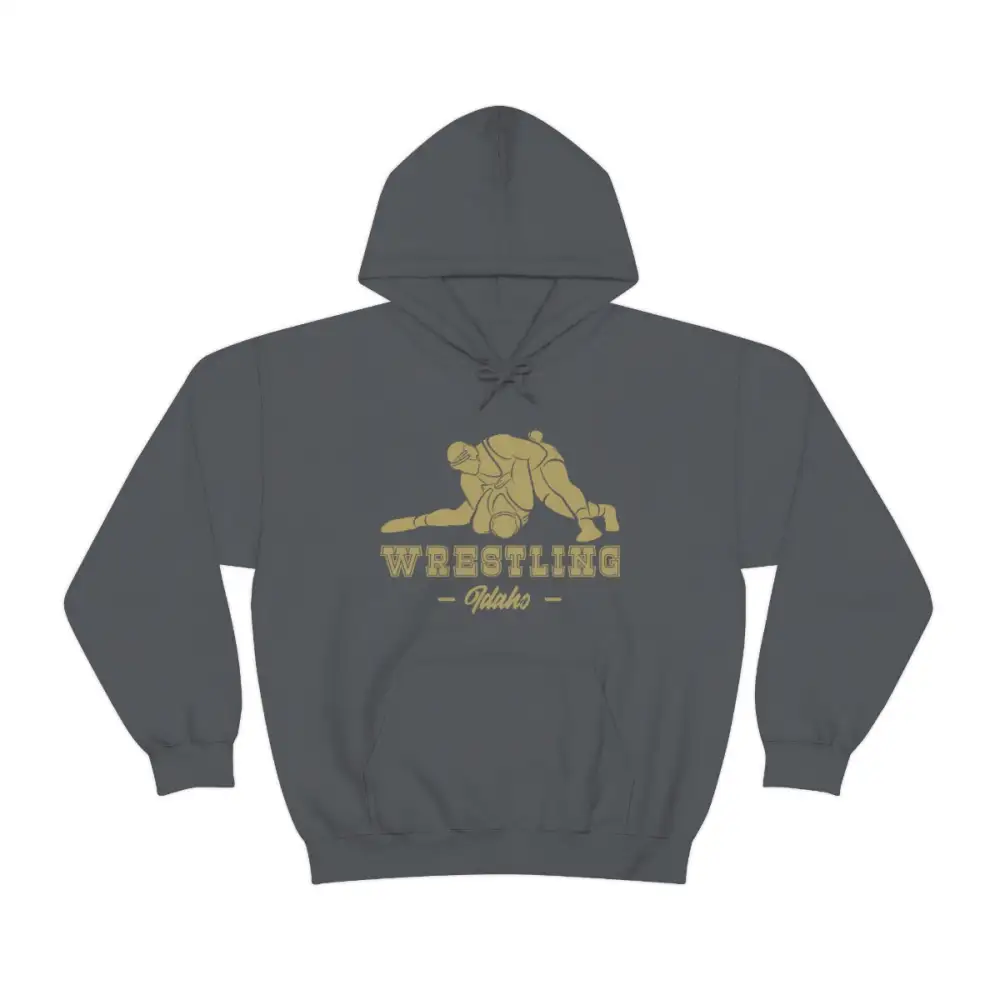 Casual Minimal Emblem Wrestling Graphic Pullover Hoodie