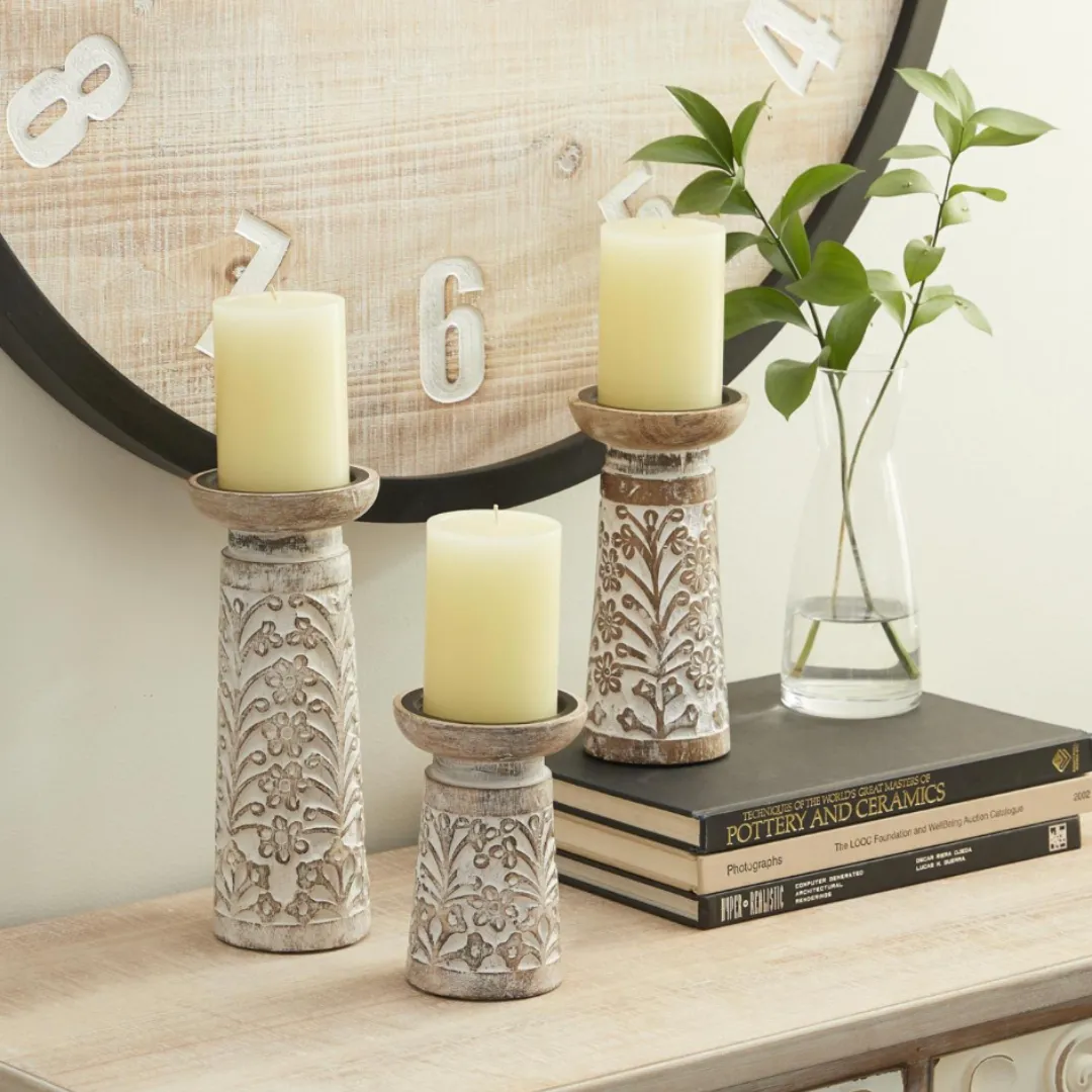 Floral Detail Decorative Candle Holder