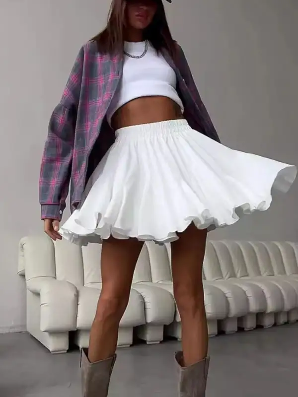 Sequin Elastic Waist Skirt