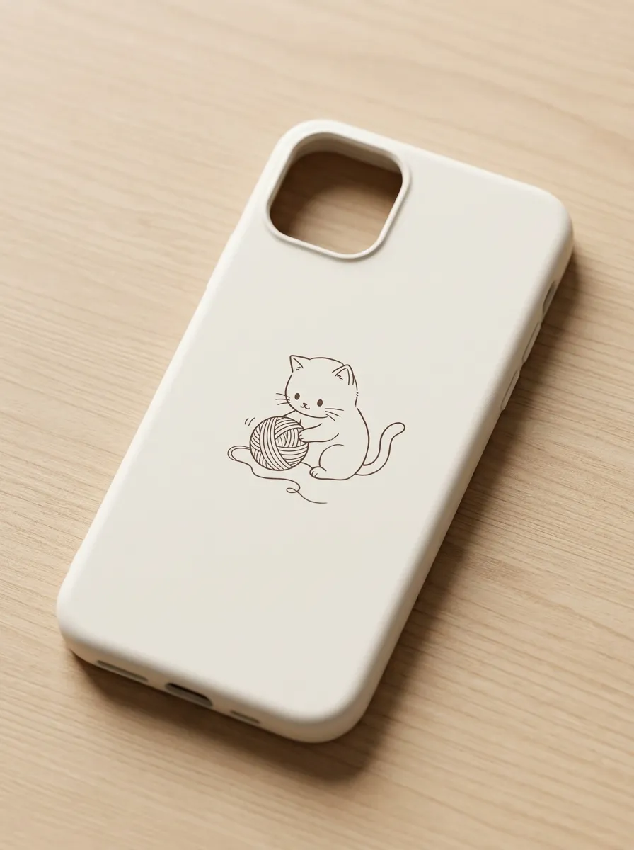 Women's Cat Lover Cute Kitten Playing Yarn Printed Phone Case
