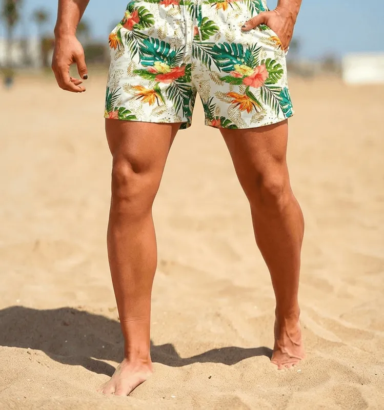 Green Print Swim Swim Shorts