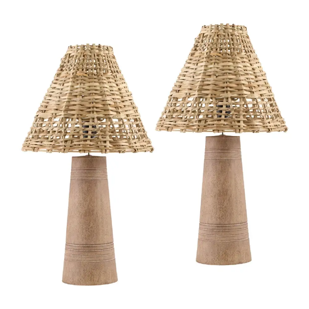 Woven Rattan Table Lamps
