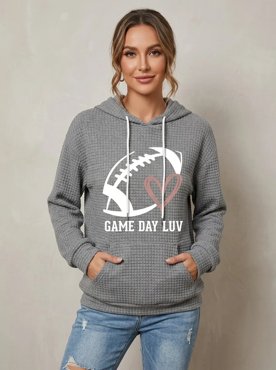 Women's Gridiron Day Luv Heart Graphic Hoodie