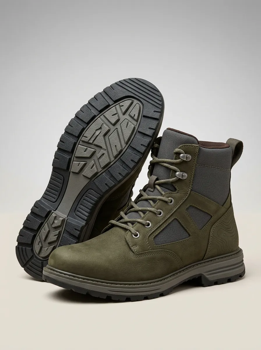 Unisex Outdoor Hiking Topographic Print Work Boots