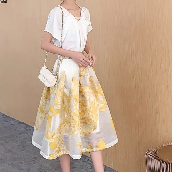 Balanced Leisure Everyday Casual Embroidered Skirt