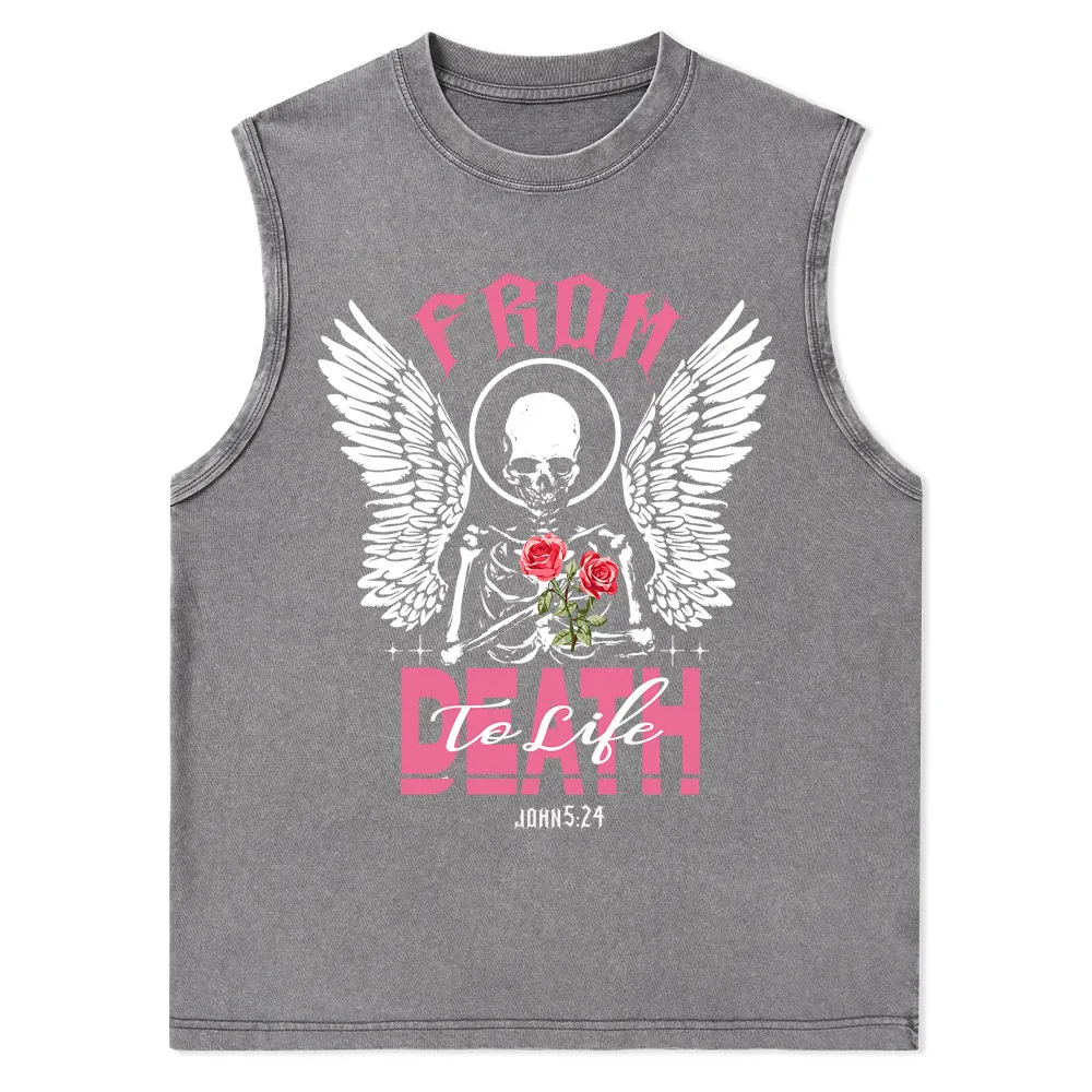 From Death To Life Christian Washed Tank Top