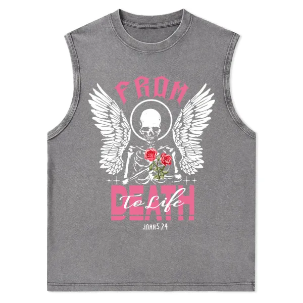 From Death To Life Christian Washed Tank Top