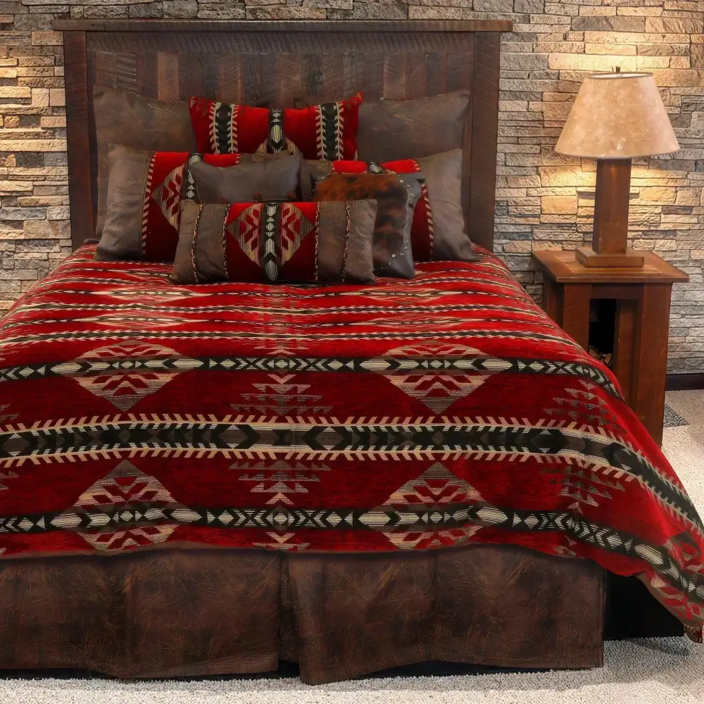 Chenille Geometric Bedding Set