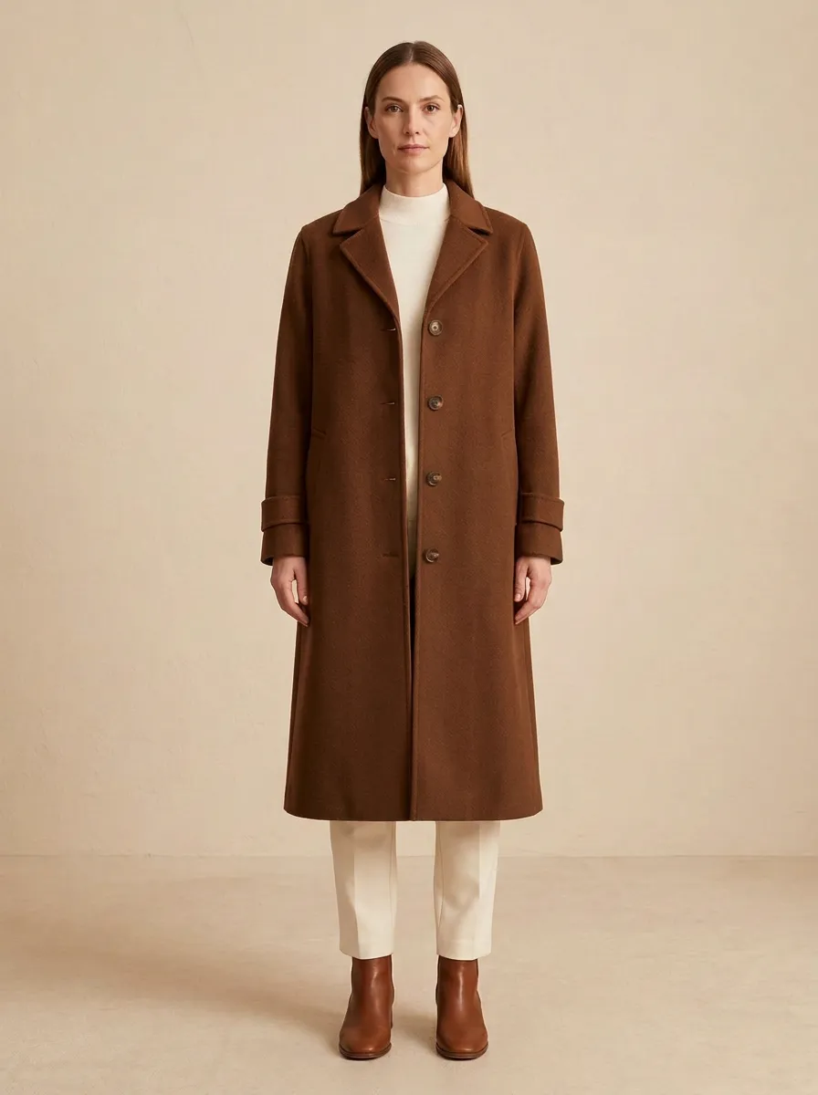 Layered Wool-Blend Outerwear Coat