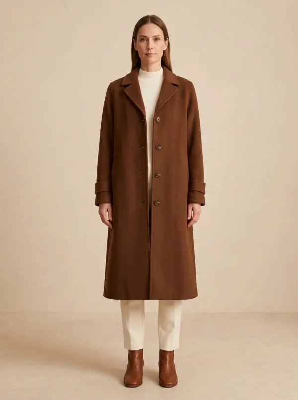Layered Wool-Blend Outerwear Coat