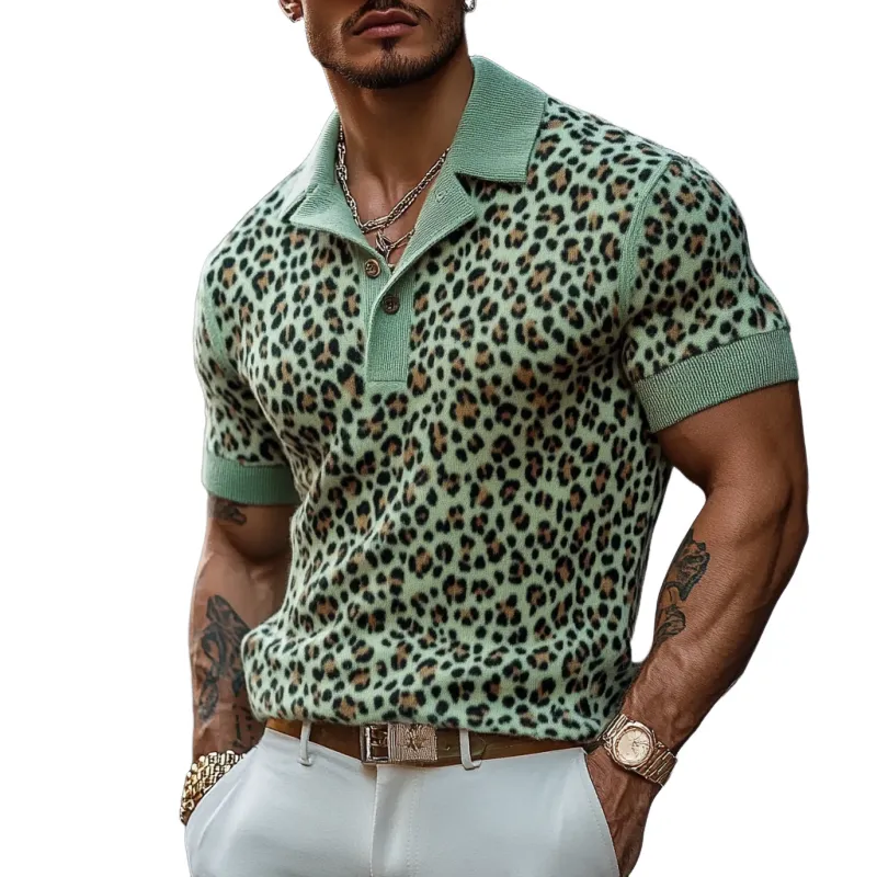 Easy Collar Leopard Print Polo
