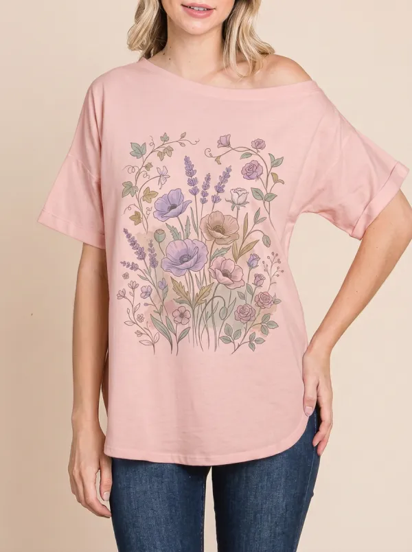 Women's Botanical Garden Floral Printed T-shirt