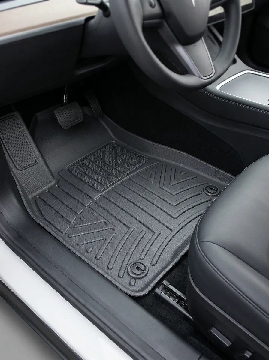 All-Weather Geometric Pattern Automotive Floor Mat