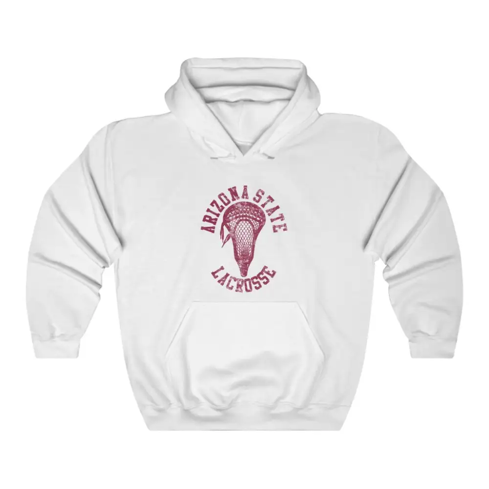 Stick Head Maroon Accent Lacrosse Graphic Pullover Hoodie