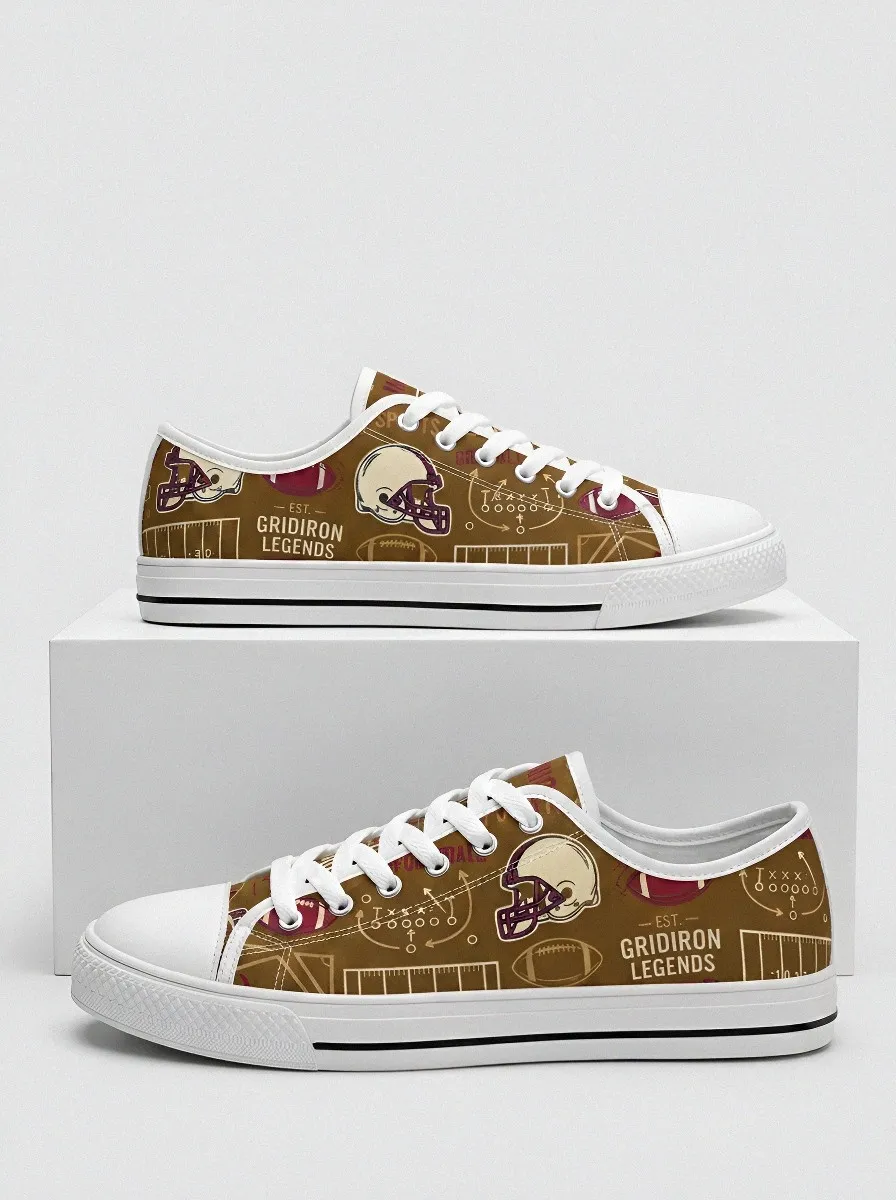 Men's Football Fan Gridiron Legends Helmet Printed Sneakers