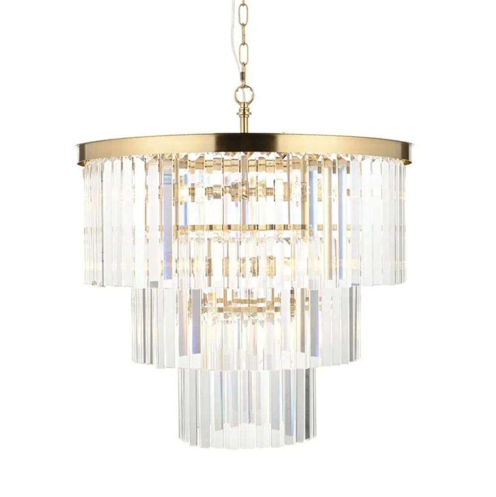 Cascading Angled Glass Chandelier
