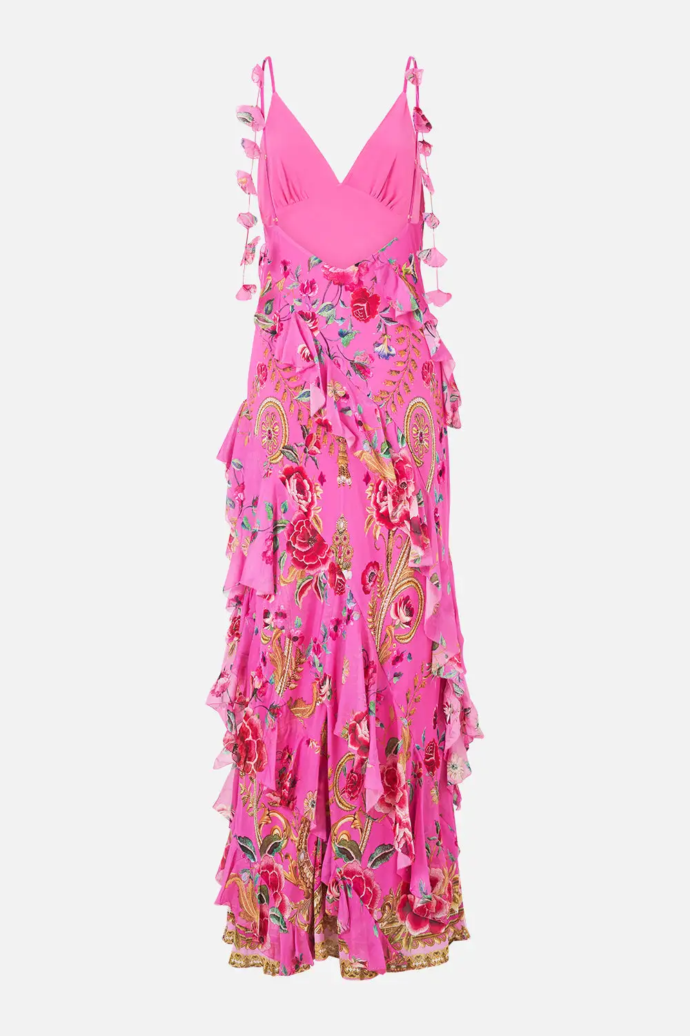 Asymmetrical Ruffle Slip Dress