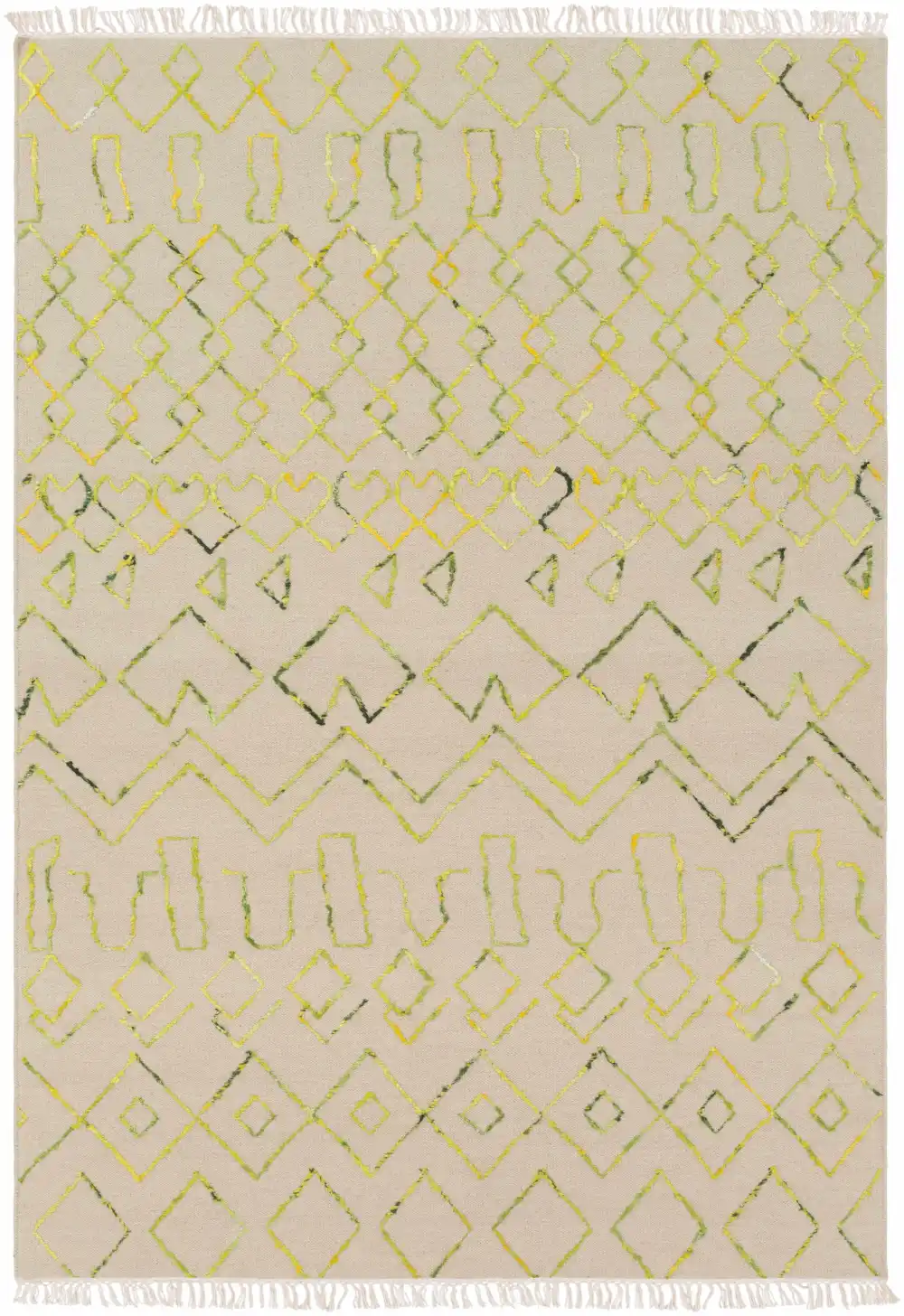 Grounded Bohemian Wool Area Rug