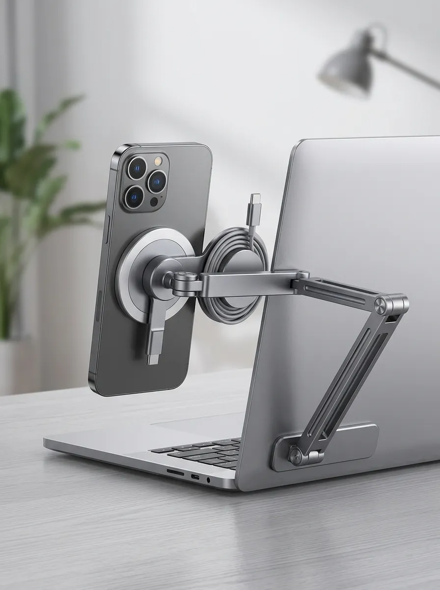 Magnetic Folding Laptop Phone Mount