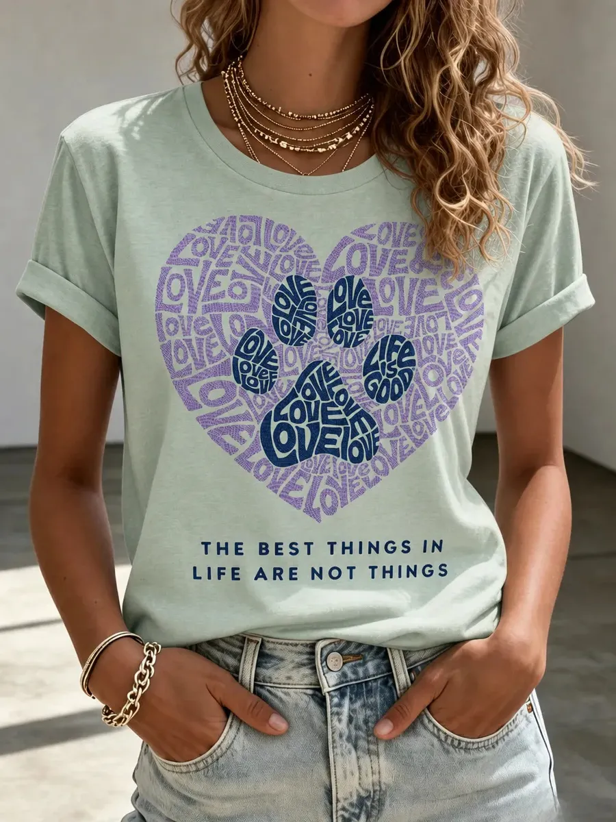 Women's THE BEST THINGS IN LIFE ARE NOT THINGS Print T-shirt