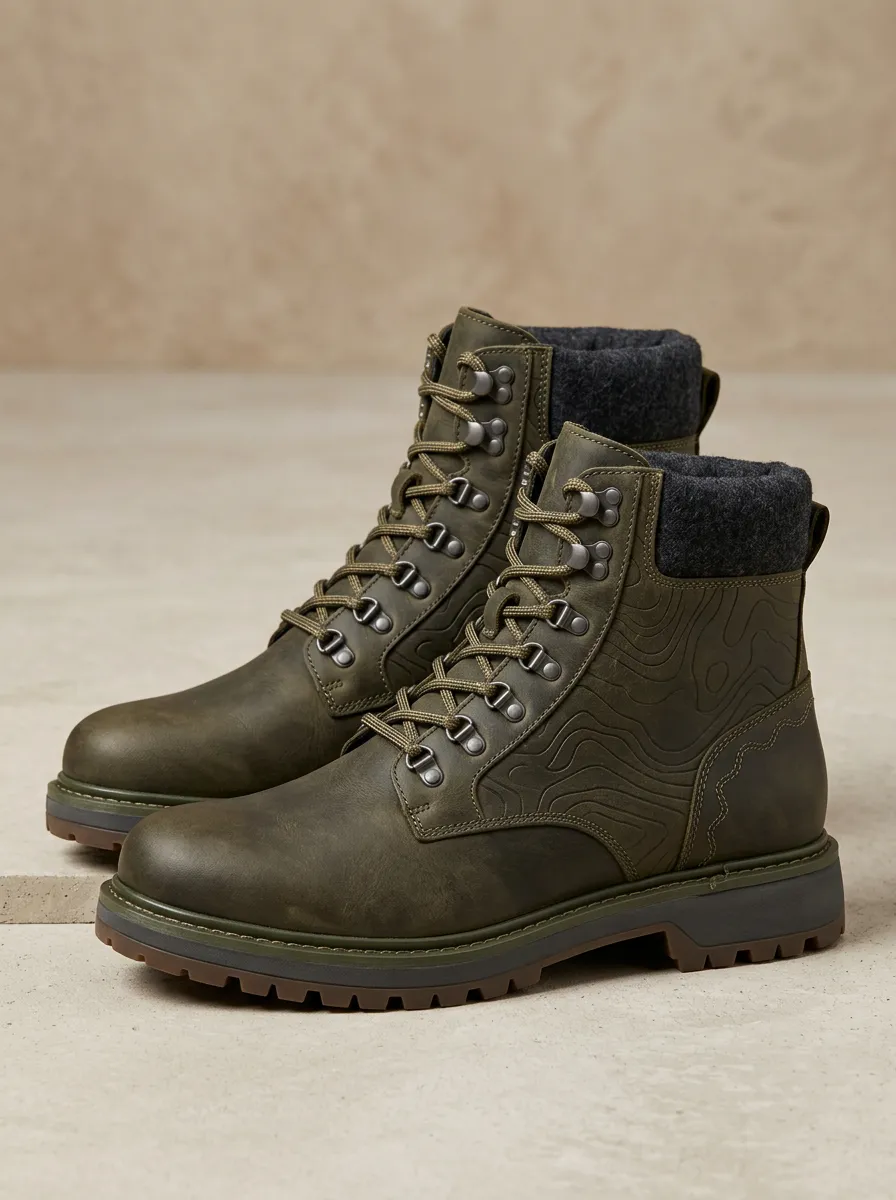 Unisex Easygoing Outdoor Enthusiast Topographic Map Print Work Boots