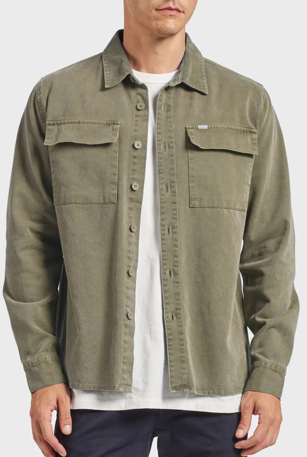 Casual Style Overshirt-Aloe beige