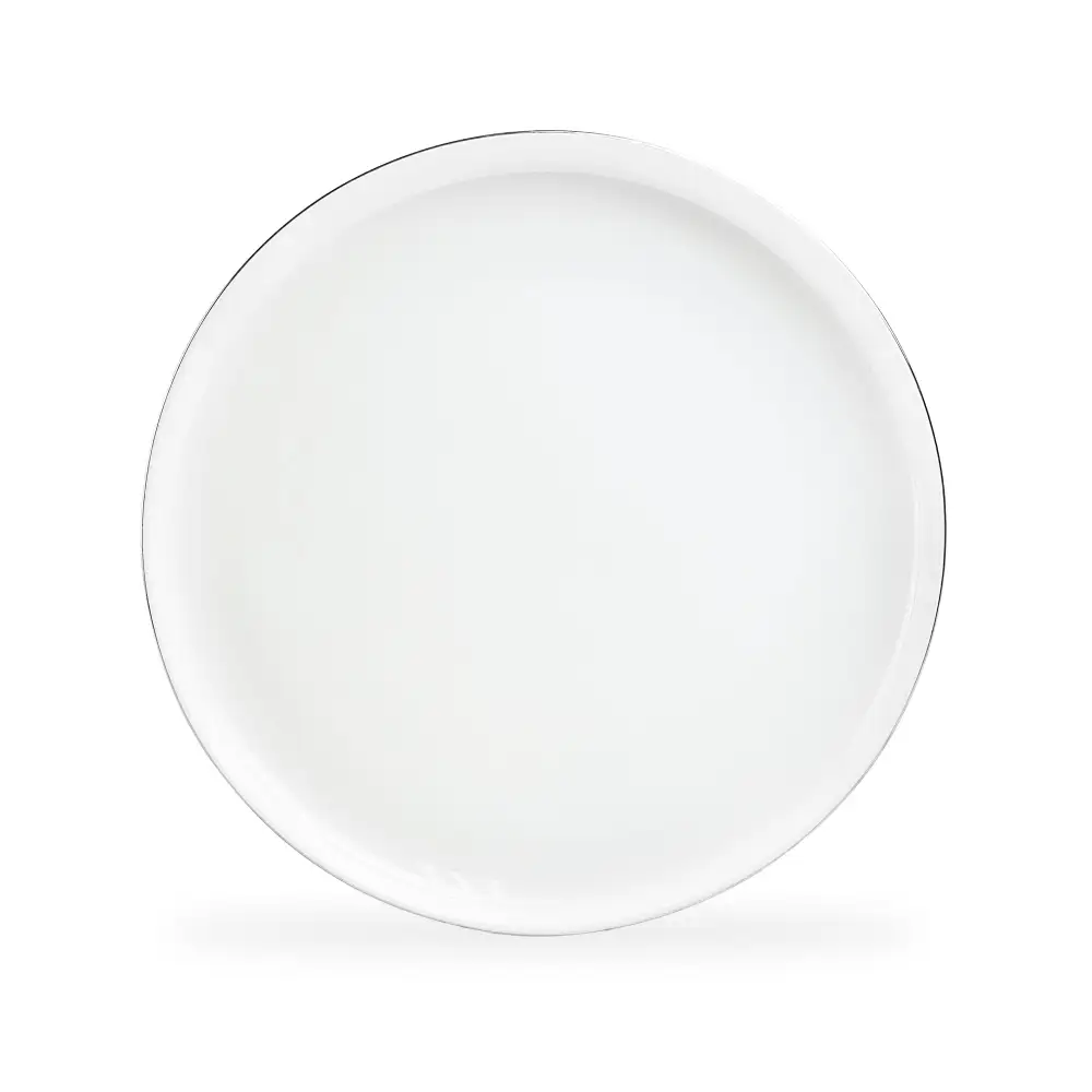 Metallic-Rimmed Bone China Dinner Plate