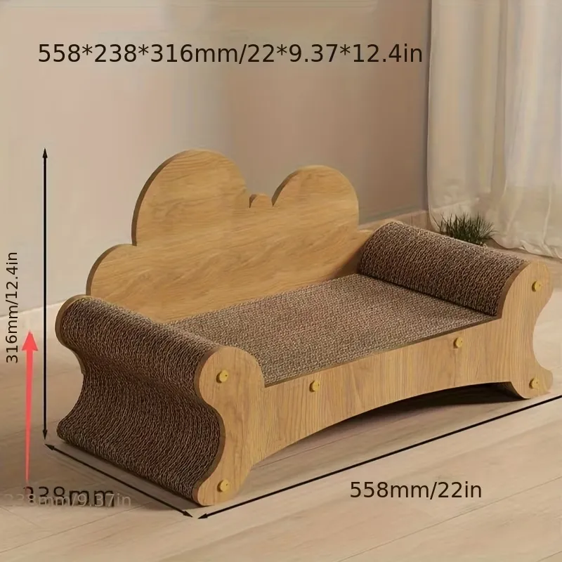 Wooden Cat Sofa with Scratcher