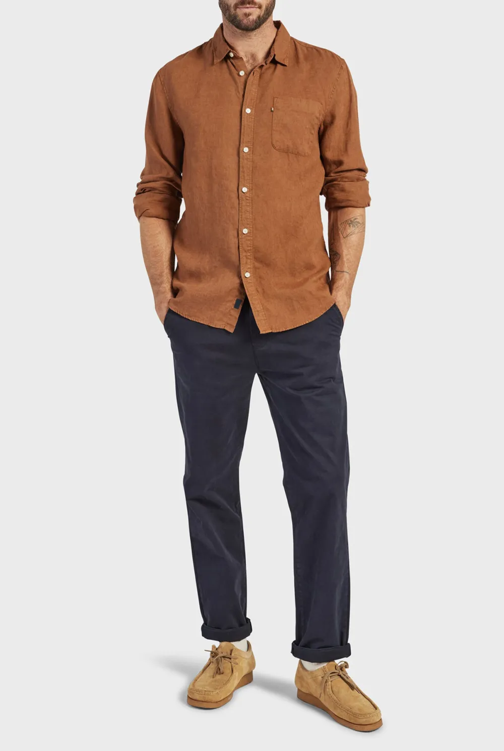 Classic Cotton Casual Long Sleeve Button Up Shirt