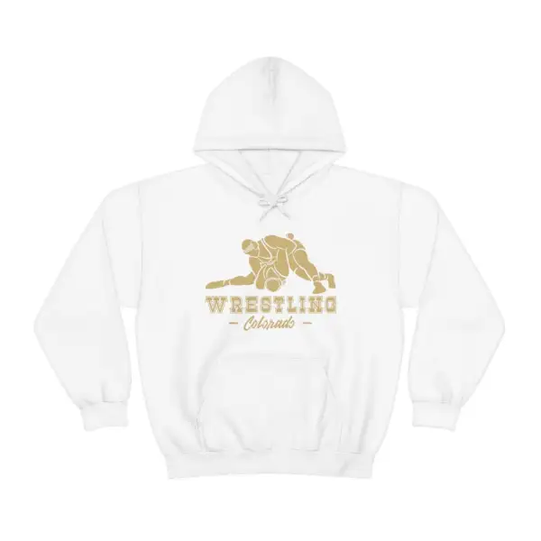 Relaxed Clean Lettering Wrestling Graphic Pullover Hoodie