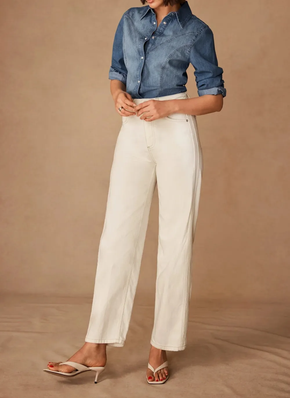Casual Style Barrel Leg Jeans