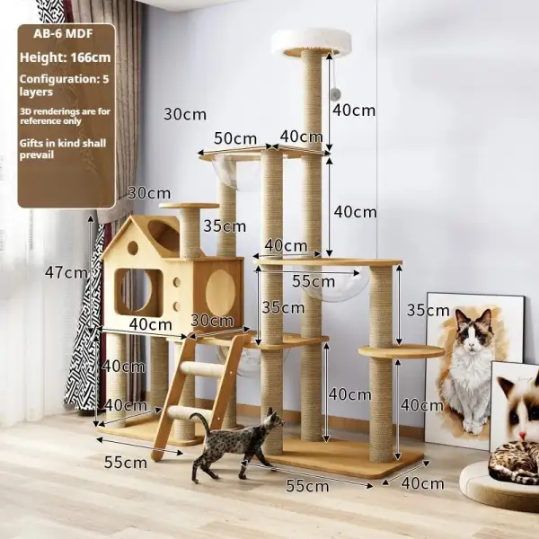 Comfortable Cat Climbing Tree Wood