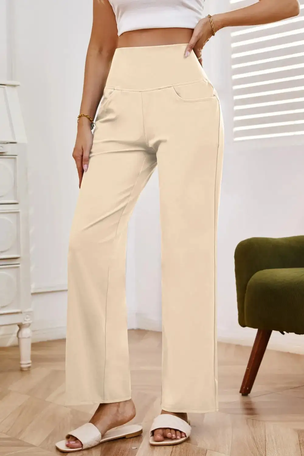 Modern High Waist Wide Leg Pants