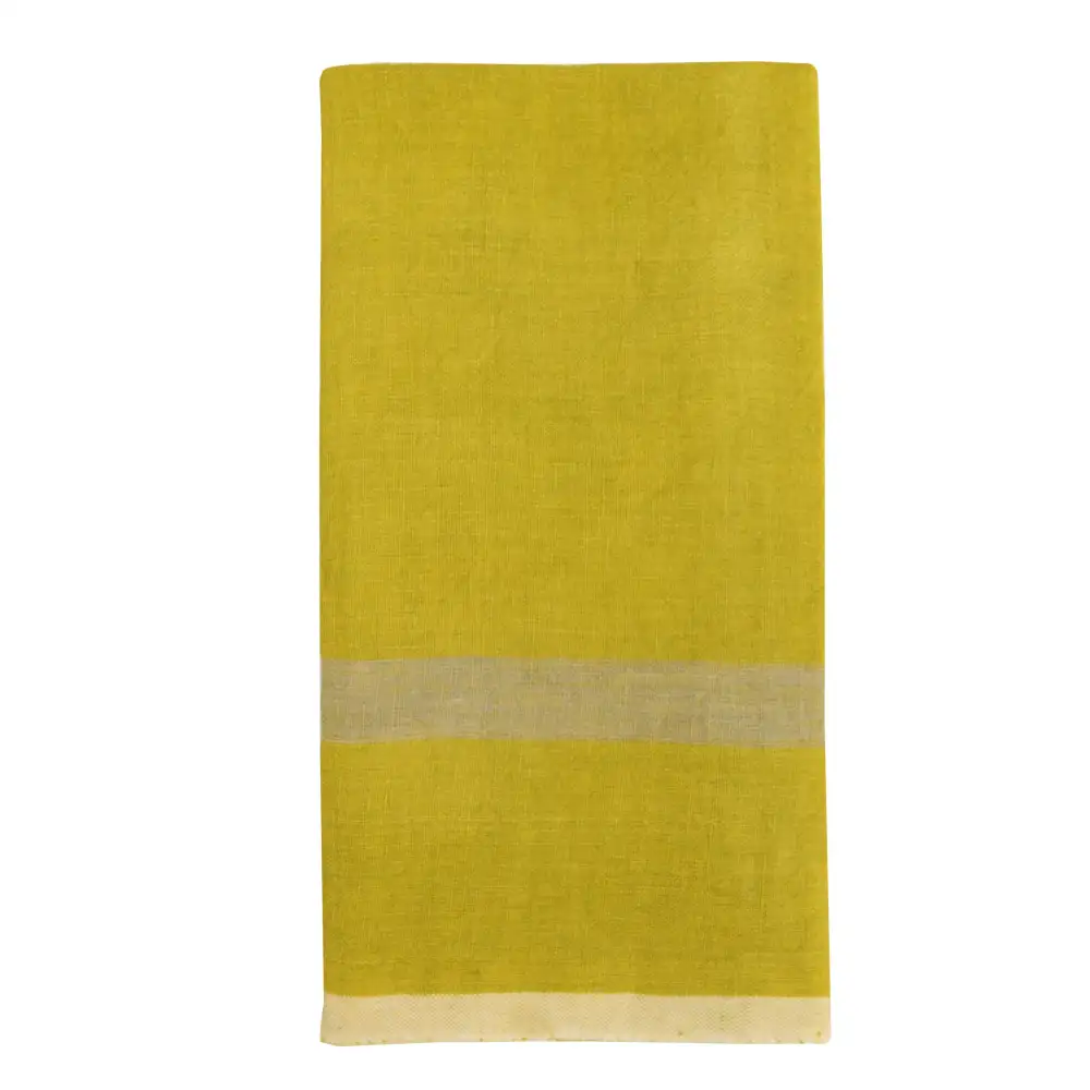 Textured Botanical Laundered Linen Kitchen Towel Set