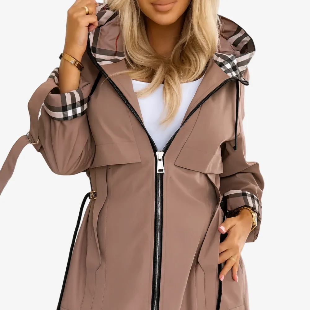 Knit Zip Front Trench Coat