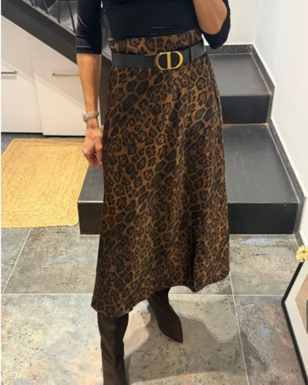 Leopard Midi Skirt