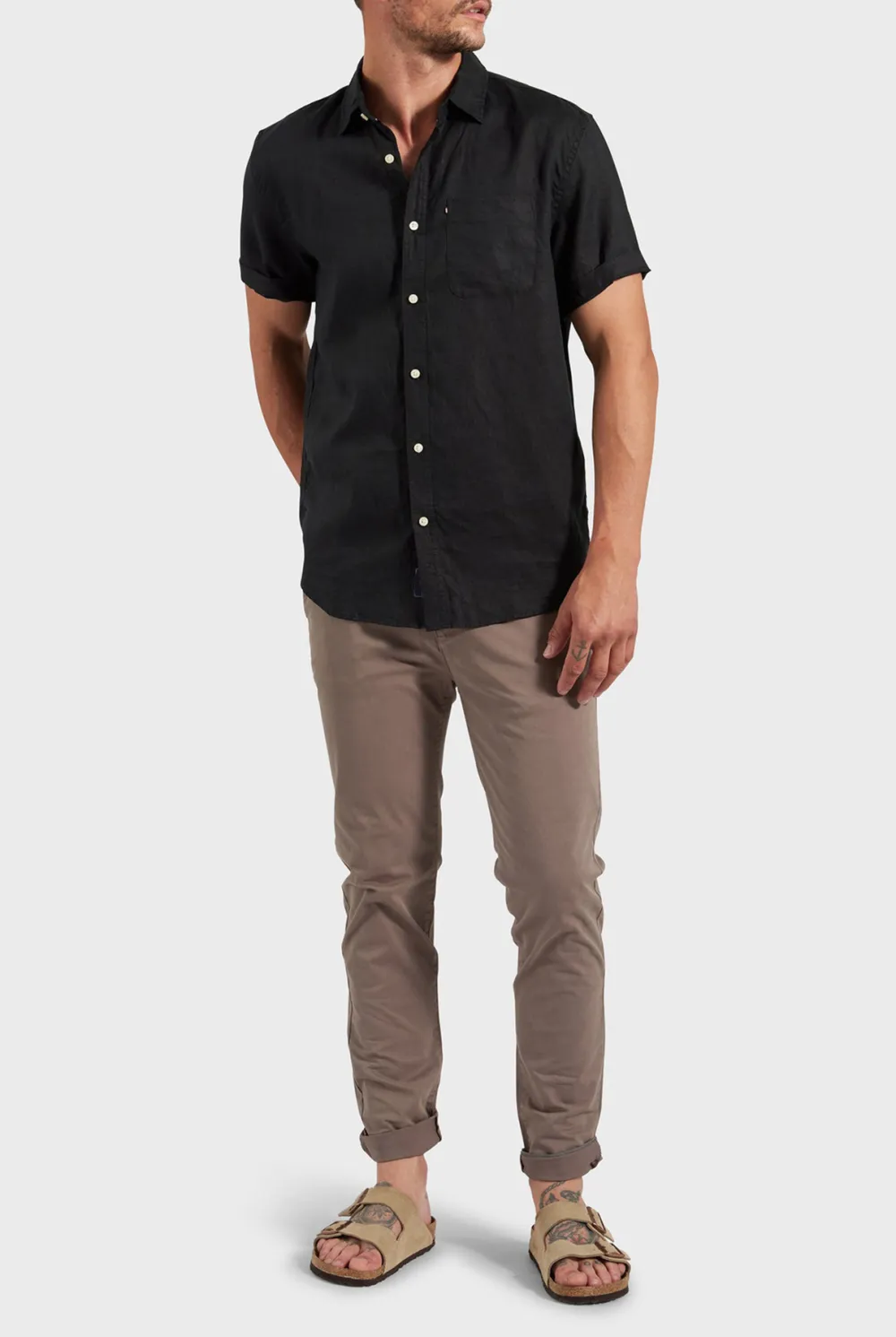 Breathable Linen Blend Short Sleeve Button Up Shirt