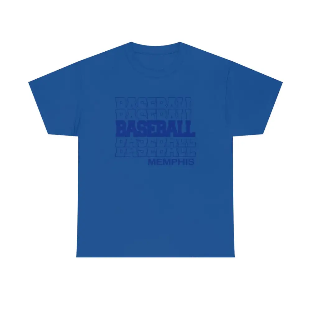 Baseball Memphis in Modern Stacked Lettering T-Shirt