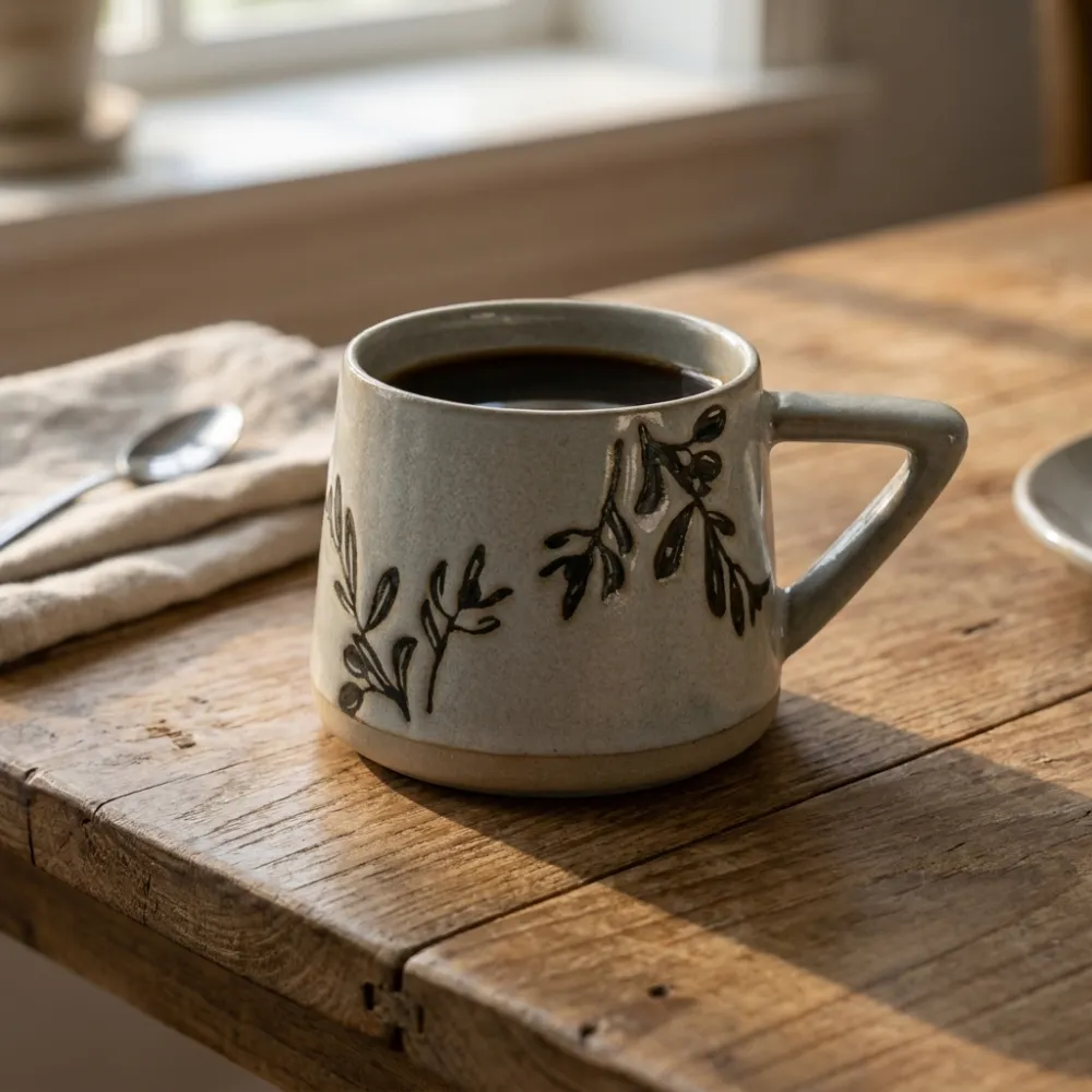 Botanical Ceramic Coffee Mugs