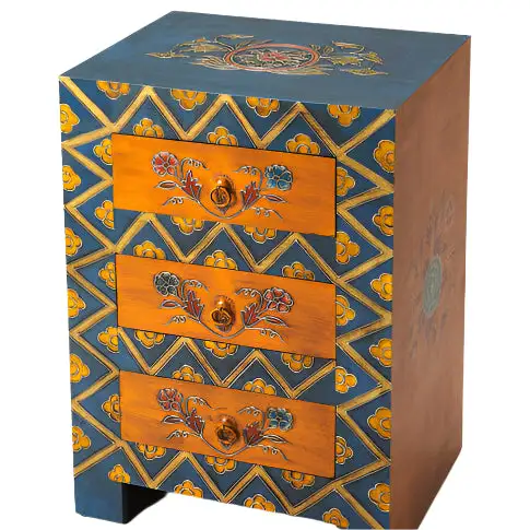 Storage Wood Metal Detail Accent Chest