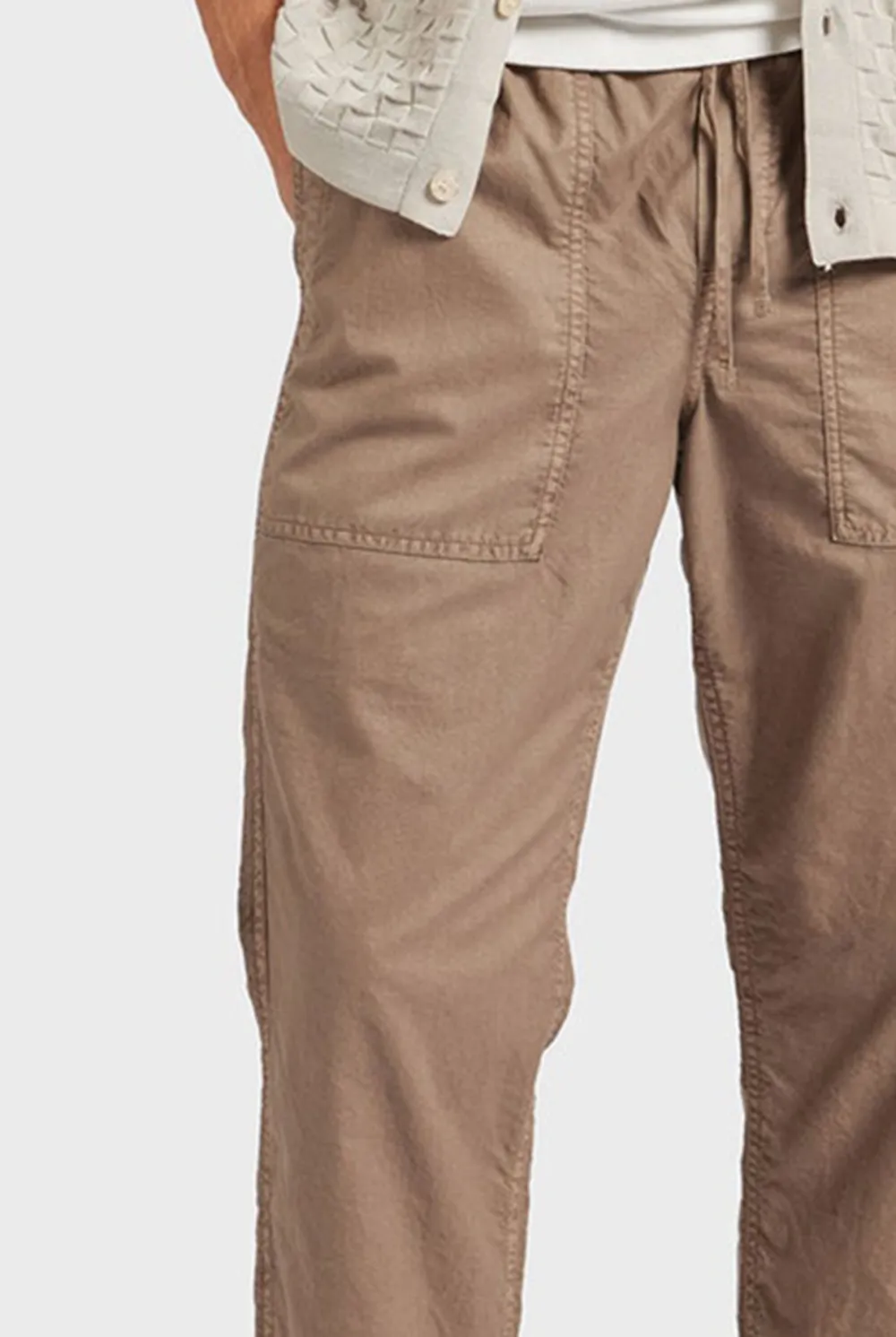 Relaxed Tapered Fit Linen Blend Casual Pants