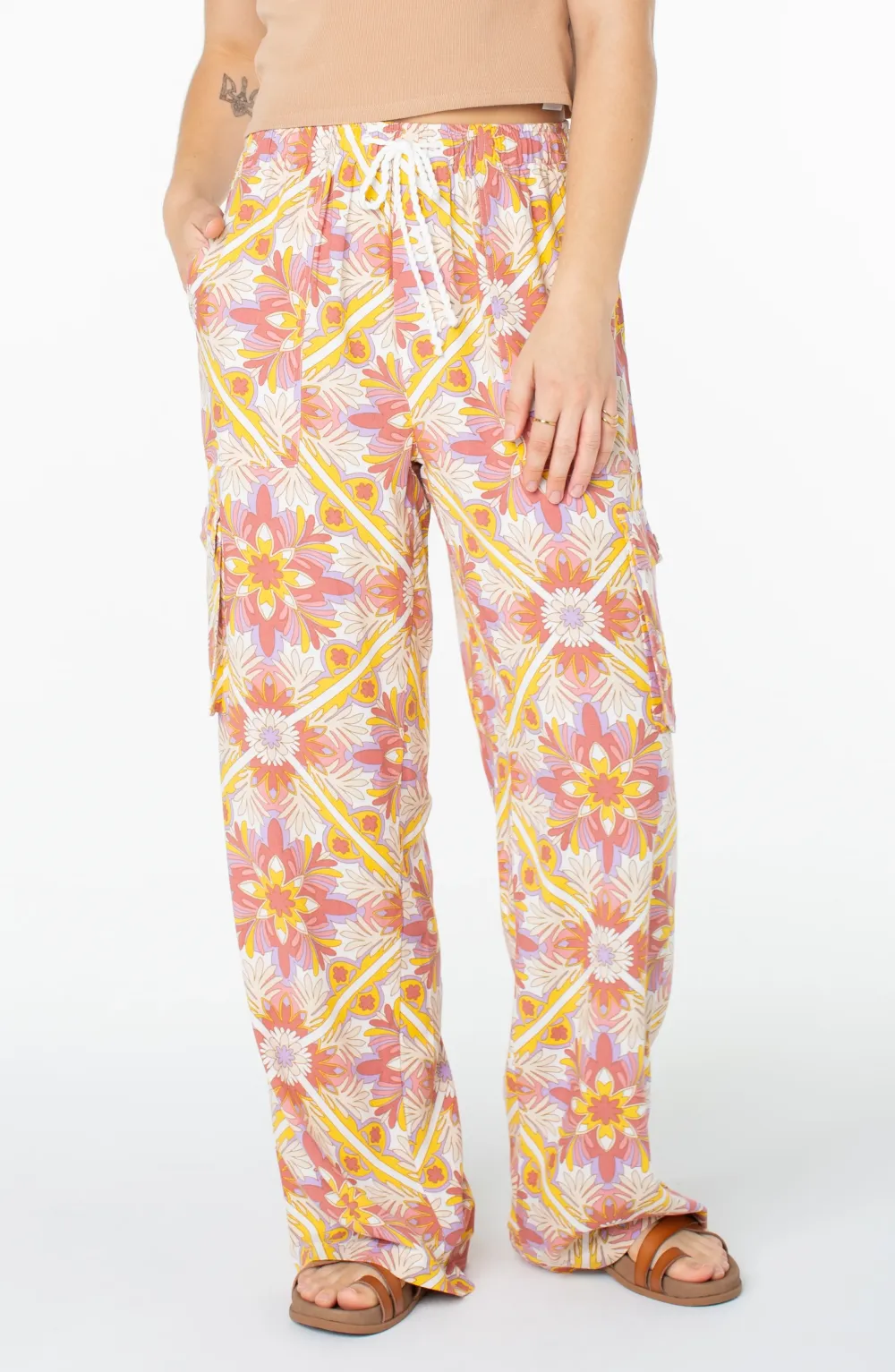 Drawstring Casual Pants With Double Pockets